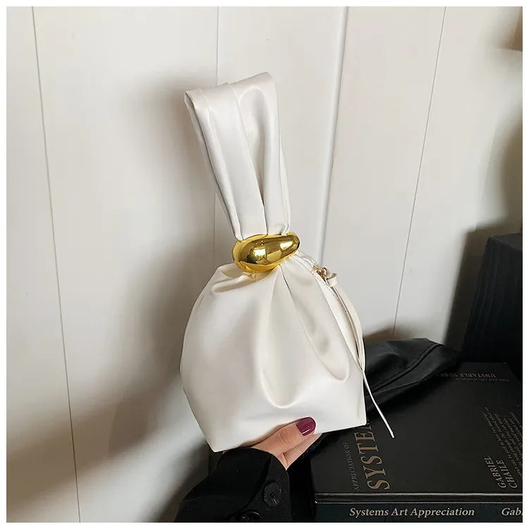 Creative Retro Pleated Hand Bucket Bag