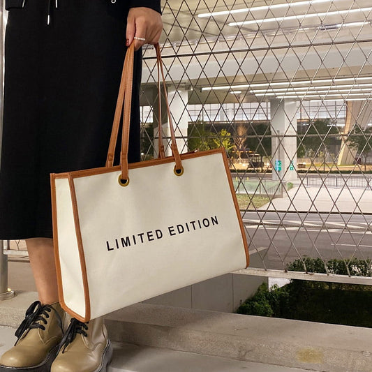 Women'S Fashion Letter Print Canvas Large Capacity Tote Bag