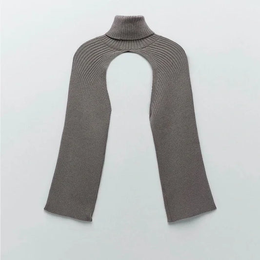 ZARA - women's ribbed knit Arm warmers high neck Gray long sleeves size M Accessories - Accessories