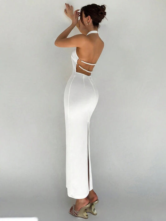 Womens sexy party dress elegant deep v neck evening gown