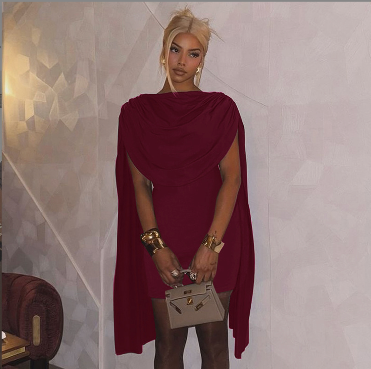 American foreign trade women's clothing 2025 new slim swing collar design sleeveless sexy hot girl dress