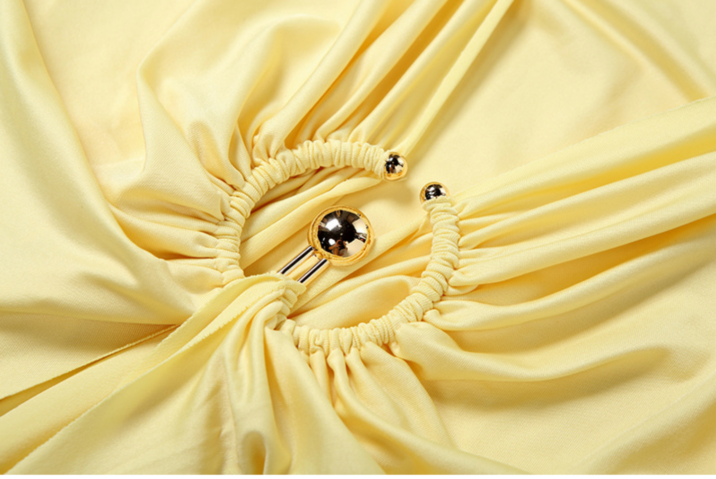 European and American 2025 new summer women's clothing temperament elegant decorative ring buckle solid color long-sleeved hip tight tie long skirt