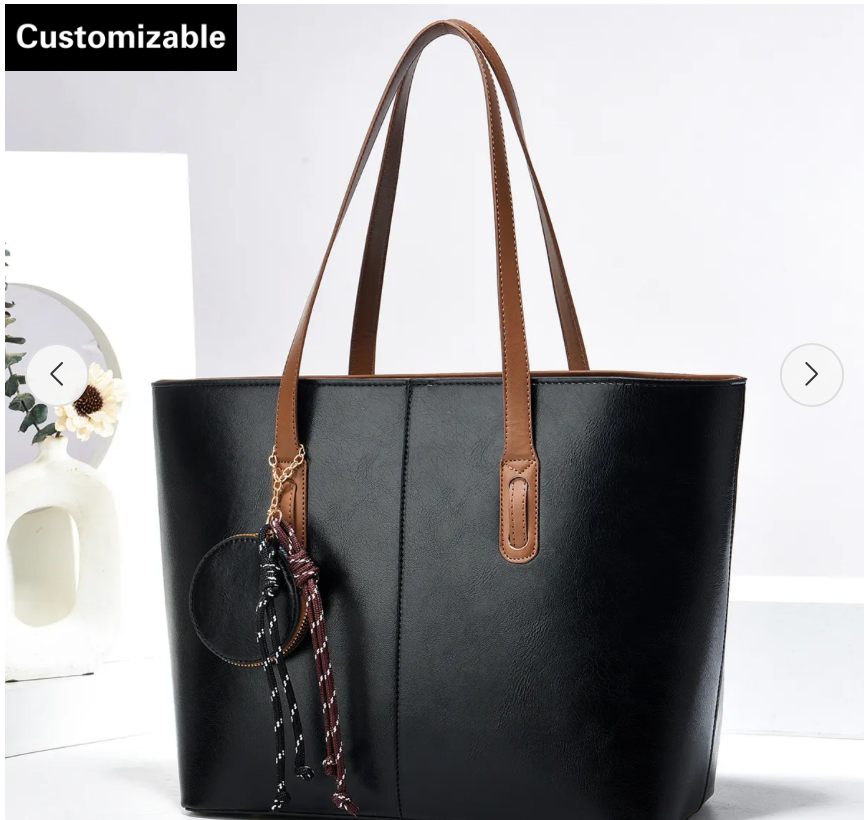 Women Casual Solid Color Large Capacity Handbag