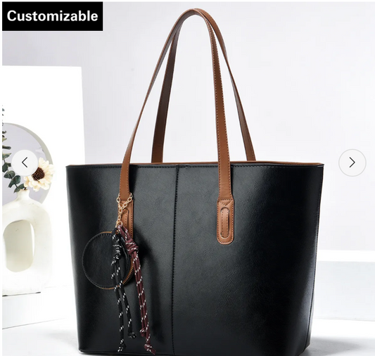 Women Casual Solid Color Large Capacity Handbag