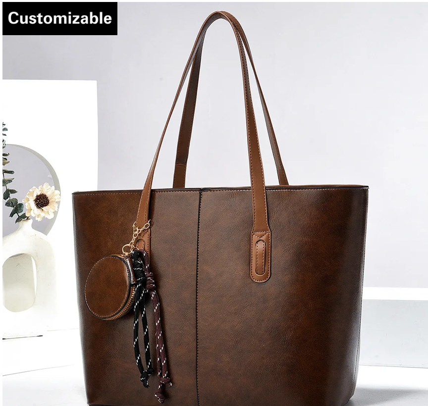 Women Casual Solid Color Large Capacity Handbag