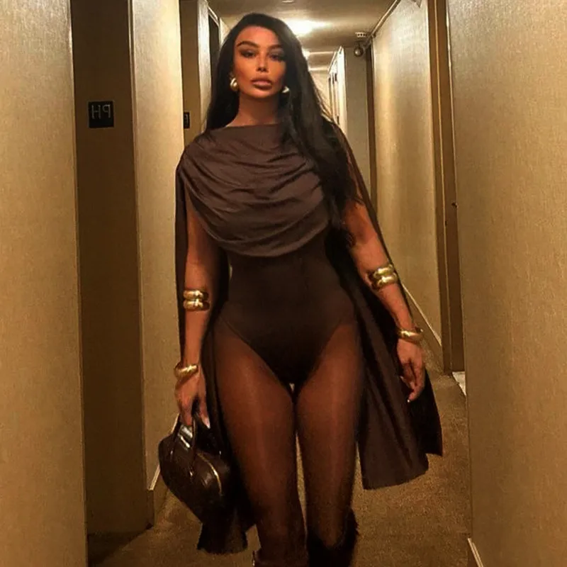 Swing Collar Long-Sleeve Slim-Fit Bodysuits